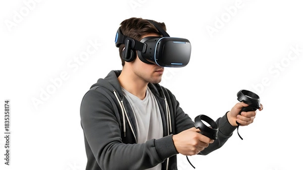 Fototapeta Man using vr set