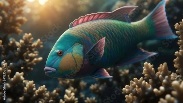 Obraz Vibrant tropical fish amongst coral