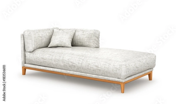 Fototapeta Современный белый диван-кровать. 3d иллюстрации