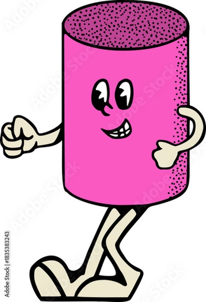 Obraz Cylinder Math Symbol Character Mascot Vector Illustration