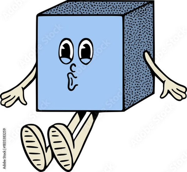 Obraz Cube Math Symbol Character Mascot Vector Illustration