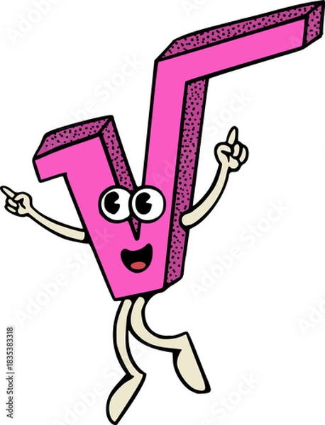 Obraz Square Root Math Symbol Character Mascot Vector Illustration