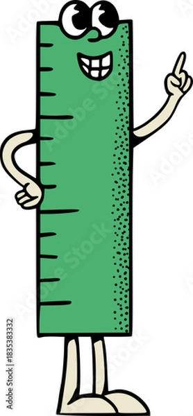 Obraz Ruler Math Symbol Character Mascot Vector Illustration