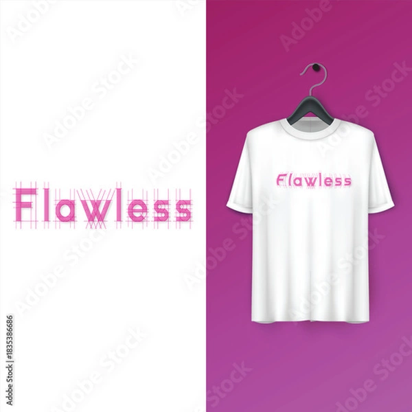 Fototapeta Minimalist Flat Vector Typography Word Design for Modern T-Shirt Print and Branding