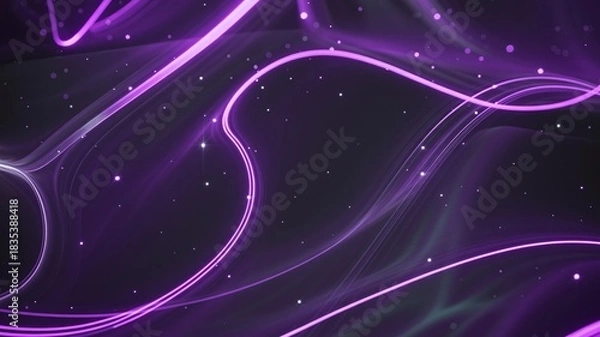 Obraz Abstract Neon Waves Purple Background Dynamic Flow Modern Tech