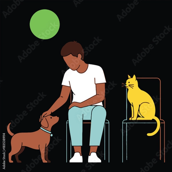 Fototapeta Abstract geometric composition with bold colors