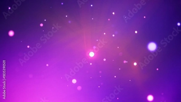 Obraz Abstract Glowing Particles on Purple Gradient Background""
