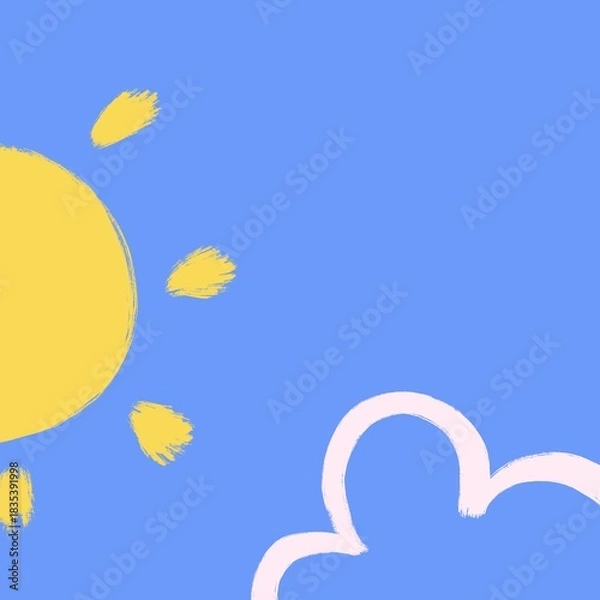 Obraz cute sun and clouds abstract
