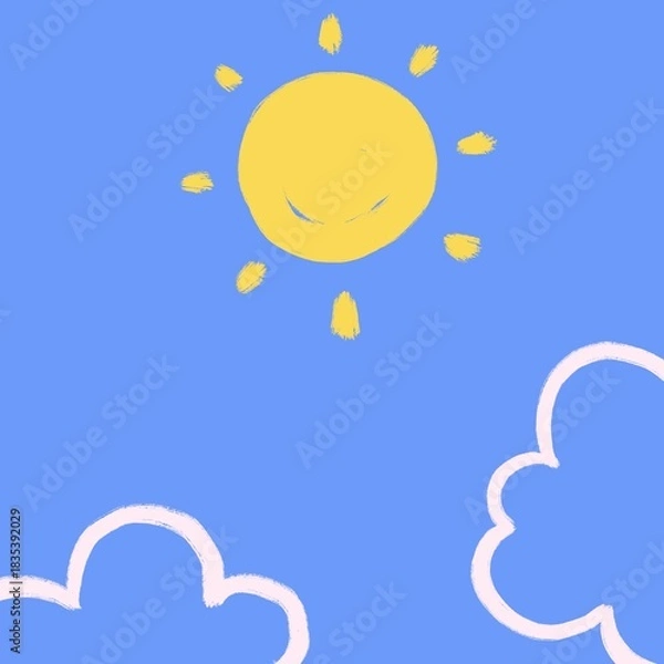 Obraz sun and cloud abstract on blue background