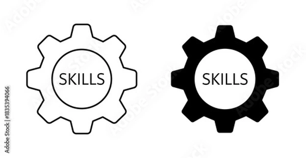 Obraz Skills Gear Icon Vector – Skill Development Mechanism Symbol