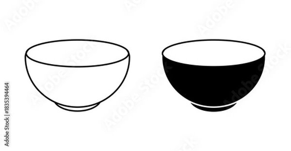 Obraz Mixing Bowl Icon – Minimal Kitchen Tool Symbol for Cooking and Baking UI