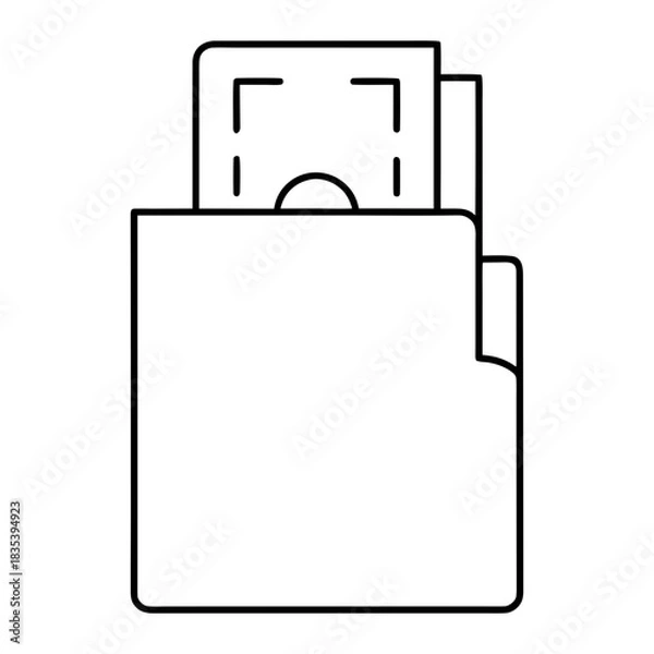 Obraz Tax Document Folder Outline Vector Illustration Transparent Background