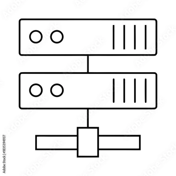 Obraz Terminal Server Outline Vector Illustration Transparent Background