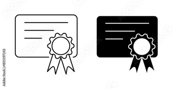 Obraz Certificate Icon Vector Badge – Award Document Symbol