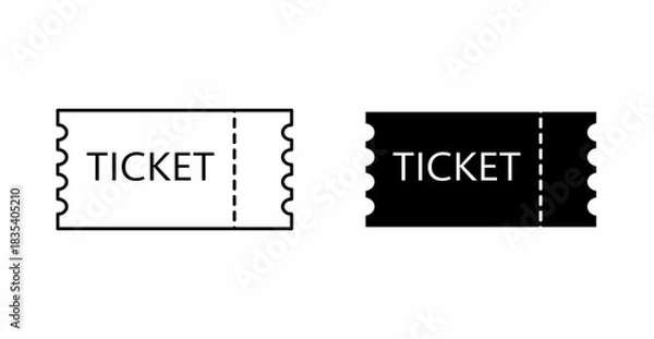 Obraz Minimal Ticket Icon Vector Illustration for Event Pass and Coupon Design