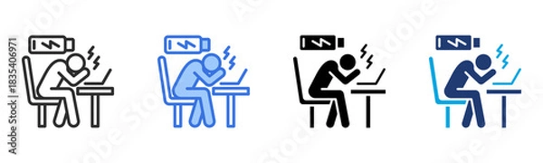 Obraz Burnout icon Multi Style Vector Illustration