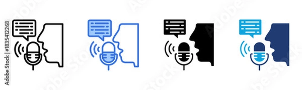 Obraz Voice Speech icon Multi Style Vector Illustration