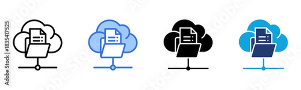 Obraz Cloud Storage icon Multi Style Vector Illustration