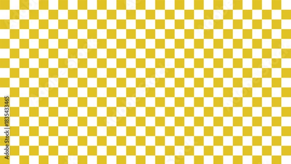 Fototapeta Seamless Yellow and White Checkerboard Geometric Pattern Background