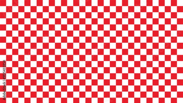 Fototapeta red white checkered seamless background. Red white graphic resource checkered pattern vector ilustartion eps 10