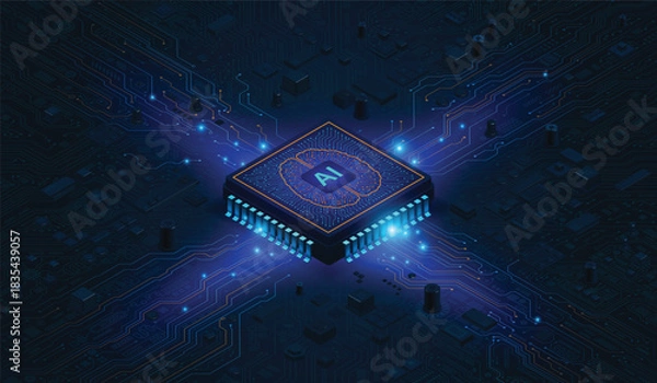 Obraz AI Processor: Digital Brain Core and High-Speed Data Network