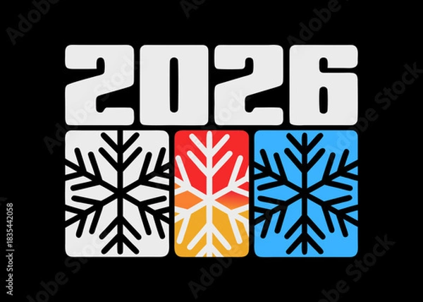 Obraz text 2026 vector, new year 