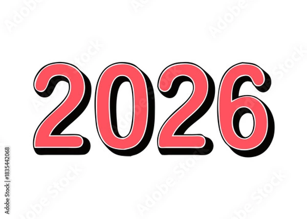 Obraz text 2026 vector, new year 