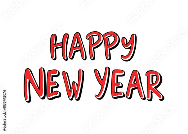 Obraz Happy New Year text vector, isolated