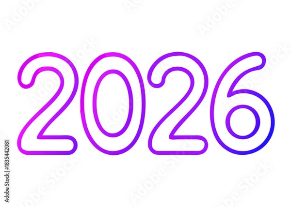 Obraz violet text 2026 vector, new year 