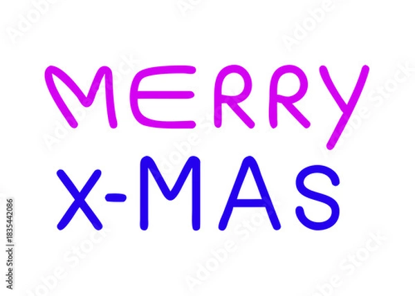 Obraz Merry Xmas text vector, isolated