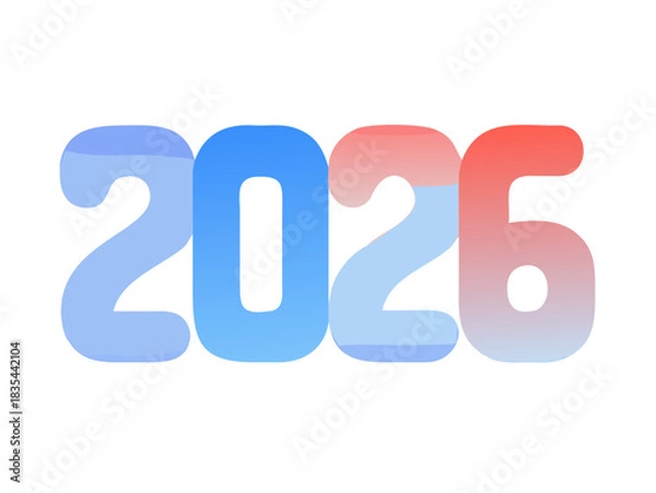 Obraz text 2026 vector, new year 