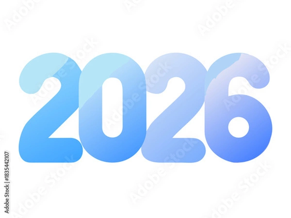 Obraz gradient text 2026 vector, new year 