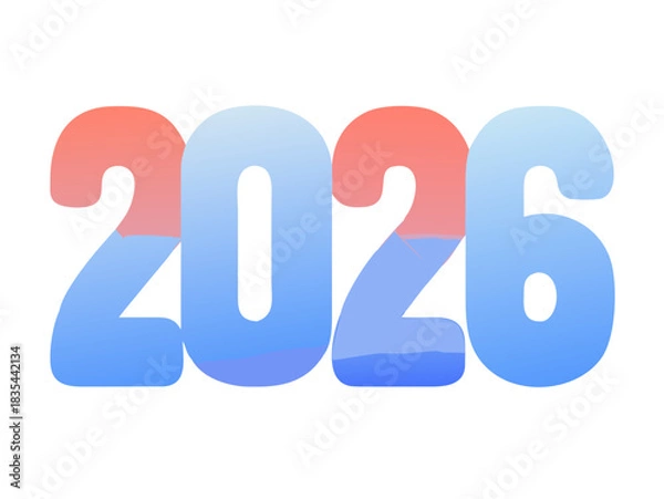 Obraz text 2026 vector, new year 