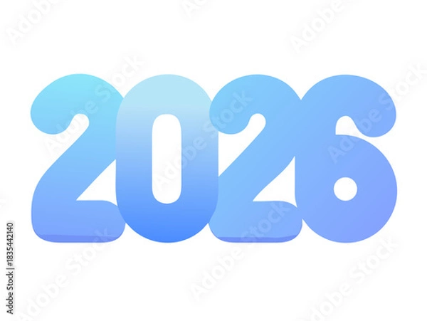 Obraz blue text 2026 vector, new year 