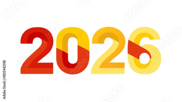 Obraz text 2026 vector, new year 