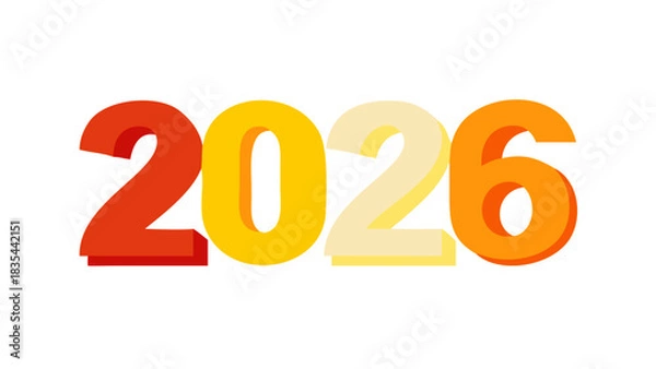 Obraz text 2026 vector, new year 