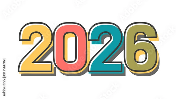 Obraz text 2026 vector, new year 