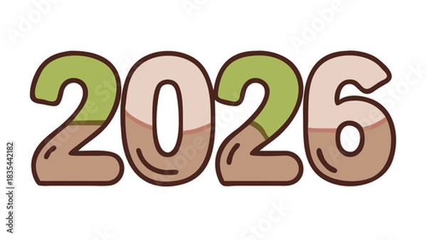 Obraz text 2026 vector, new year 