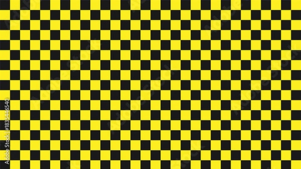 Fototapeta Seamless Black and Yellow Checkerboard Geometric Pattern Background