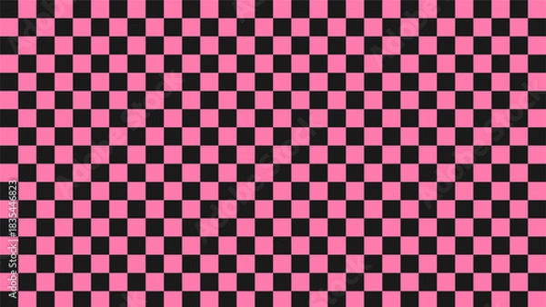Fototapeta Seamless Black and Pink Checkerboard Geometric Pattern Background