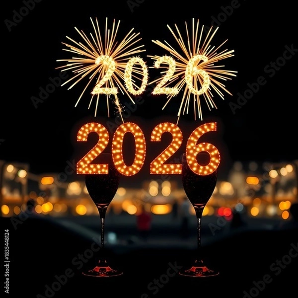 Fototapeta new year fireworks