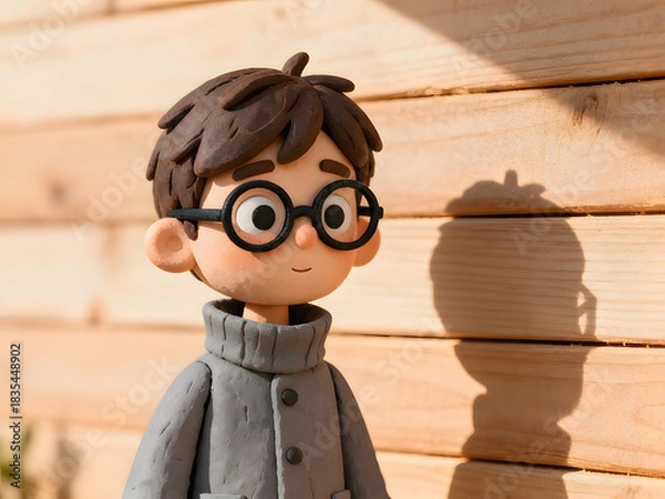 Obraz A little boy clamation style render