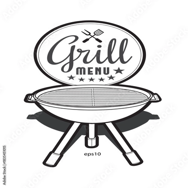 Obraz logo and illustration for grill menu.