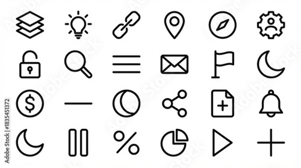 Fototapeta set of vector icon for business 