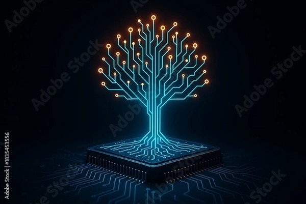 Obraz AI Circuit Tree on Processor