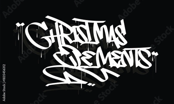 Obraz CHRISTMAS ELEMENTS graffiti tag style design