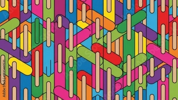 Fototapeta Colorful Popsicle Sticks Pattern Abstract Background.