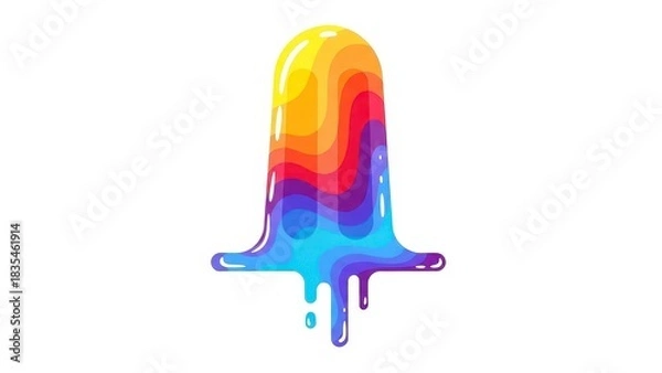 Fototapeta Vibrant Dripping Paint Abstract Shape.