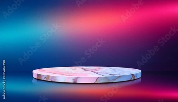 Obraz vibrant gradient background with a luxurious marble podium surface perfect for modern product display and abstract creative designs