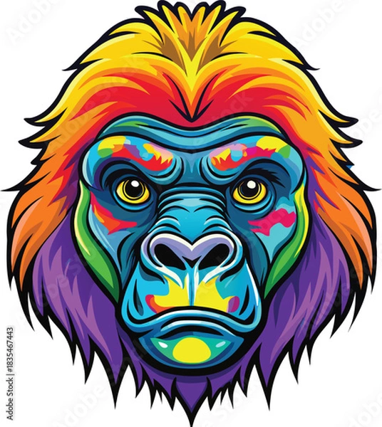 Fototapeta Vector illustration of a godzilla head mascot with a powerful face and teeth, perfect for a tattoo or sports team symbol